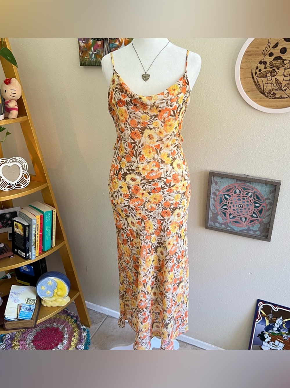 floral cowl neck maxi dress 🌼